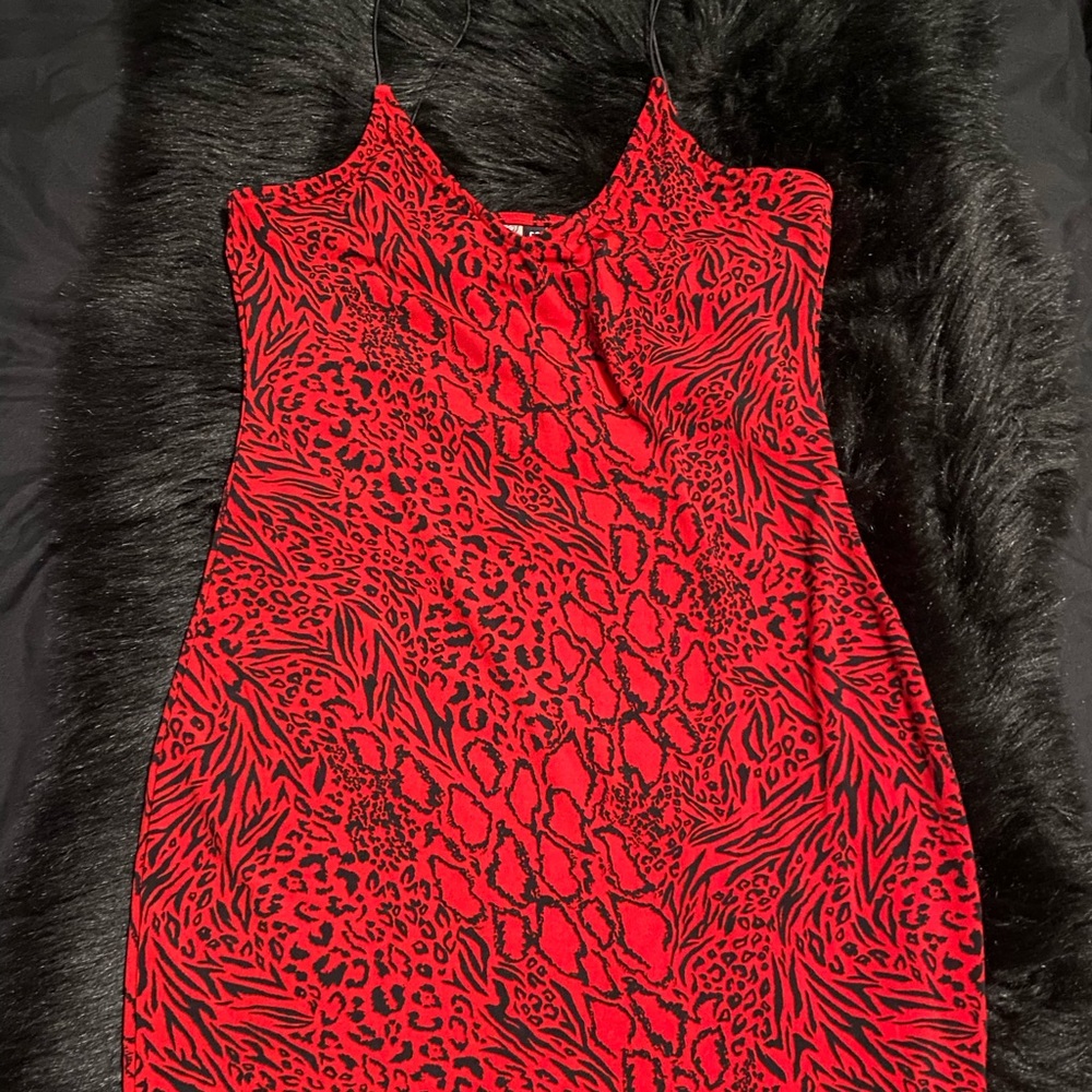 Red strap minidress